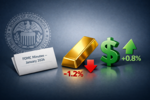 Federal Reserve minutes January 2026 showing hawkish pause impact on gold prices and US dollar strength