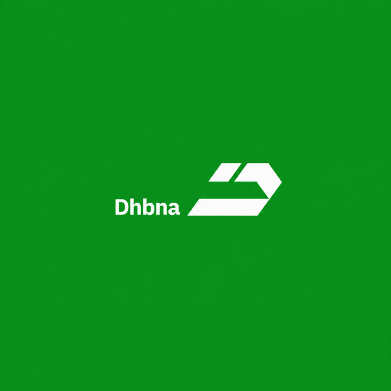 Dhbna official logo on a green background representing a rising gold market and positive price movement.